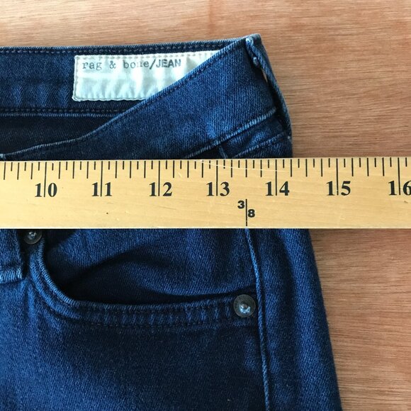 Rag & Bone Capri Skinny Jeans Women 27 Blue Mid Rise Stretch Preppy Dark Wash - Picture 10 of 13
